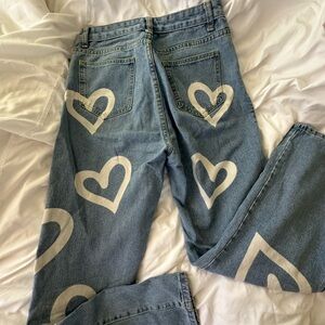 Heart denim jeans